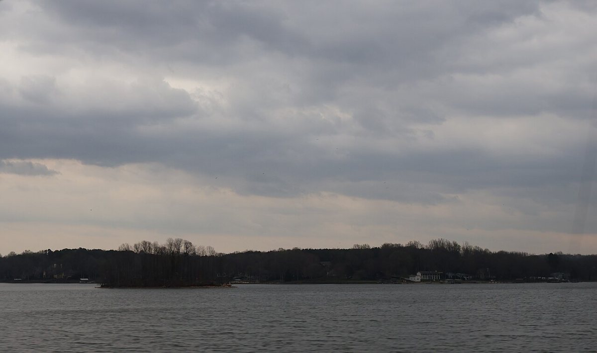 Lake Norman shoreline with docks and boats
