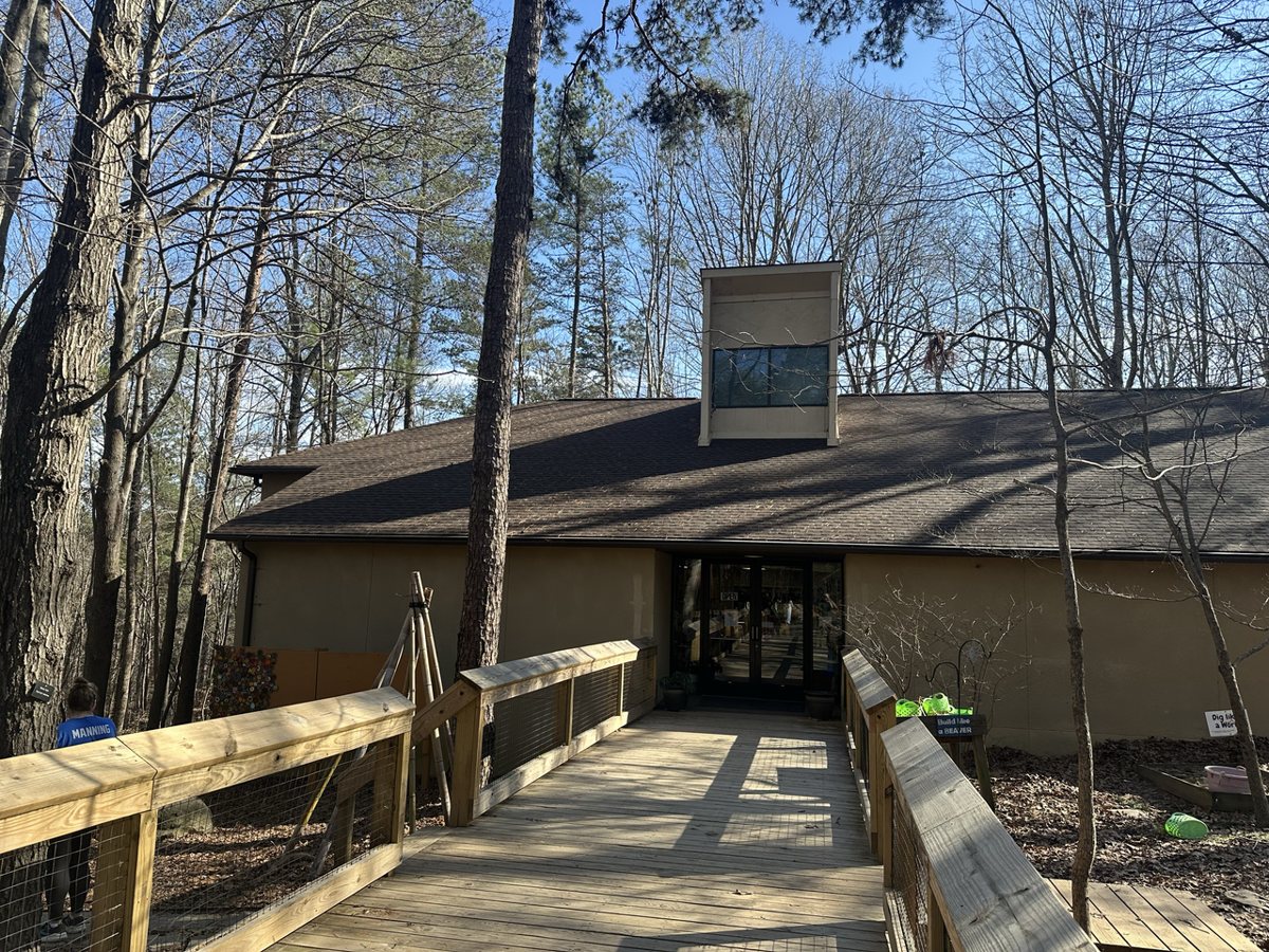 a wooded trail above Lake Wylie at McDowell Nature Preserve